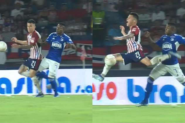 ¿Era penalti? Polémica en el triunfo de Junior frente a Millonarios en la Superliga