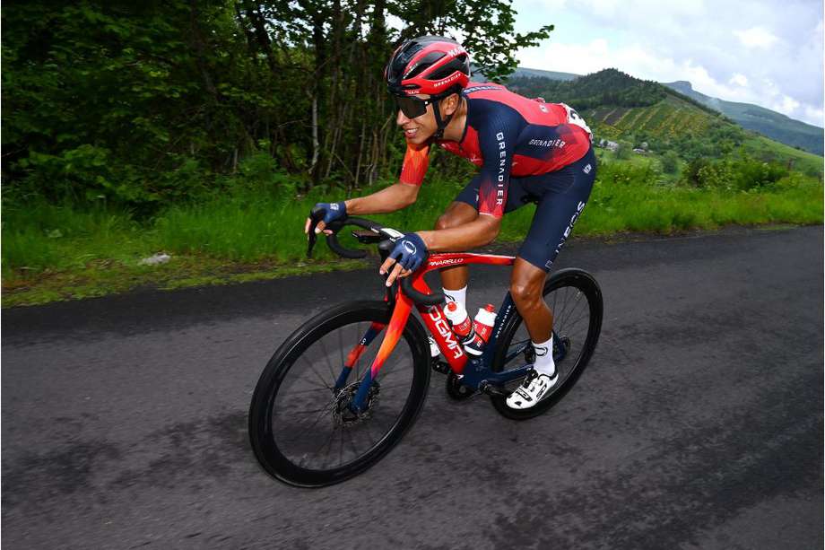 Egan Bernal en la primera fracción del Critérium del Dauphiné.
