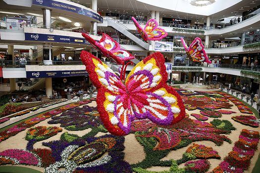 Como parte de un montaje 3D, los visitantes podrán apreciar mariposas, un pavo real de 12 metros y dos colibríes gigantes. / EFE