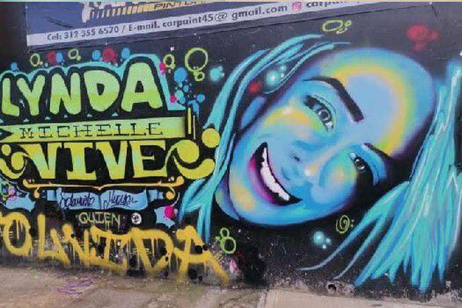 Mural en honor a la memoria de Lynda Michelle Amaya, de 15 años, quien fue secuestrada y asesinada por miembros de la banda Tazmania en el barrio San Bernardo, en el centro de Bogotá. A tres años,  5 meses del crimen, quien es señalado como el autor intelectual del crimen, podría quedar libre por vencimiento de términos.