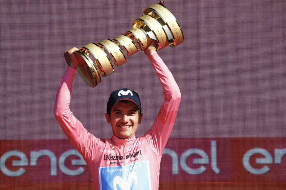Richard Carapaz con el título del Giro de Italia en 2019 // Archivo. 