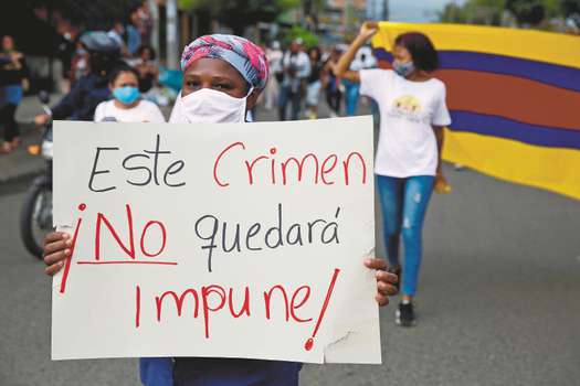 El 19 de agosto de 2020 se realizó una protesta por la masacre de 5 menores de edad. EFE/ Ernesto Guzmán. / Ernesto Guzm·nEFE/ Ernesto Guzm·n Jr.