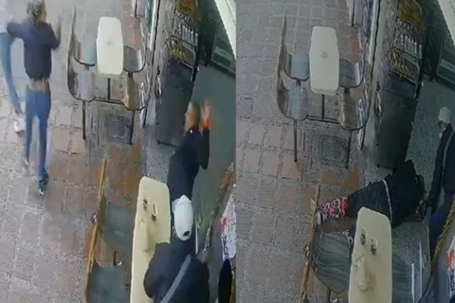 Captura de pantalla del video donde se evidencia el robo a Diego Luis Córdoba en Bogotá.