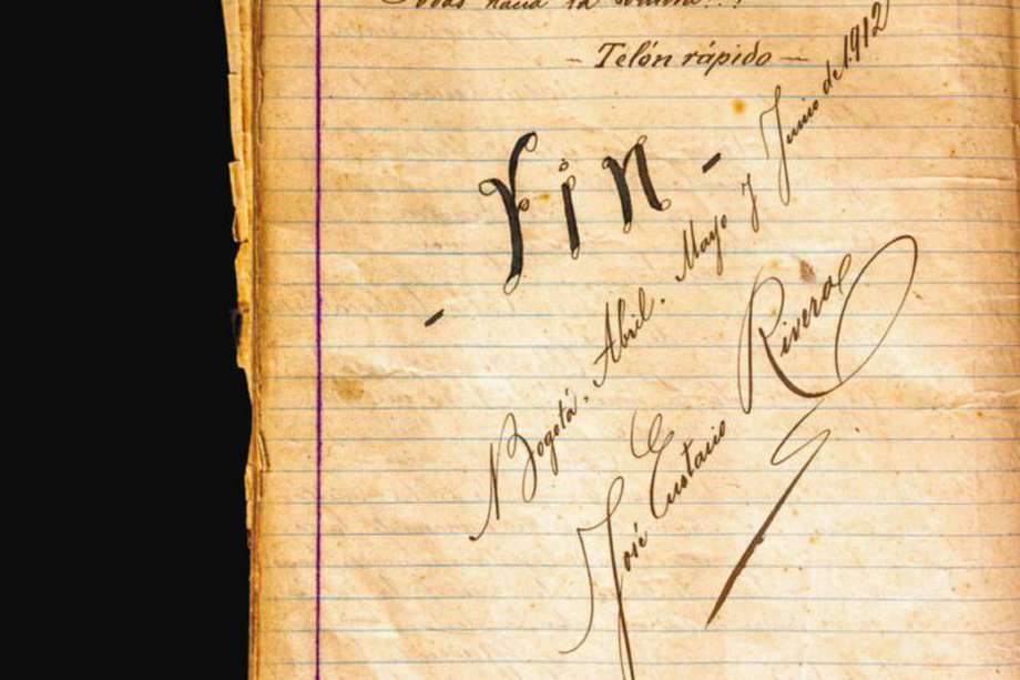 Página final de "Juan Gil", primer manuscrito del escritor colombiano José Eustasio Rivera. / Sebastián Rojas, cortesía Biblioteca Nacional de Colombia