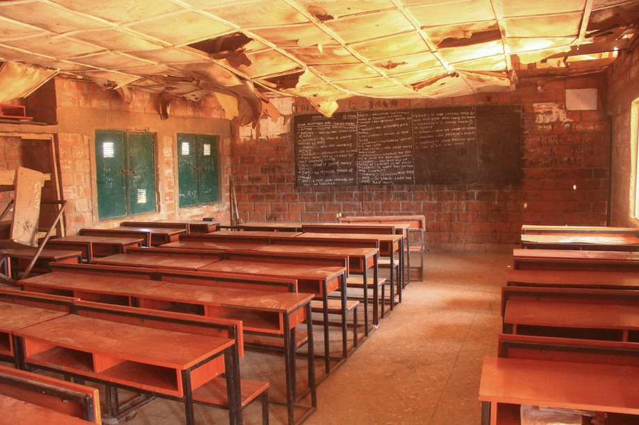 Una vista general de un aula de la escuela Kuriga, Nigeria, donde más de 250 alumnos fueron secuestrados por hombres armados.