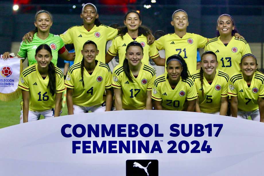 La selección de Colombia, en el primer partido del Sudamericano sub-17, contra Venezuela.