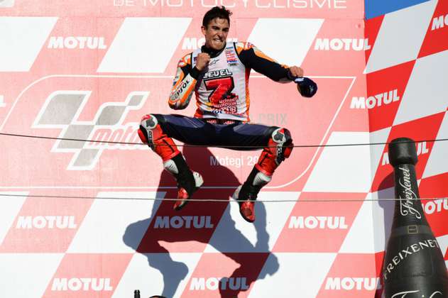 El piloto Marc Márquez ganó en Japón y obtuvo su quinto título mundial del Moto GP