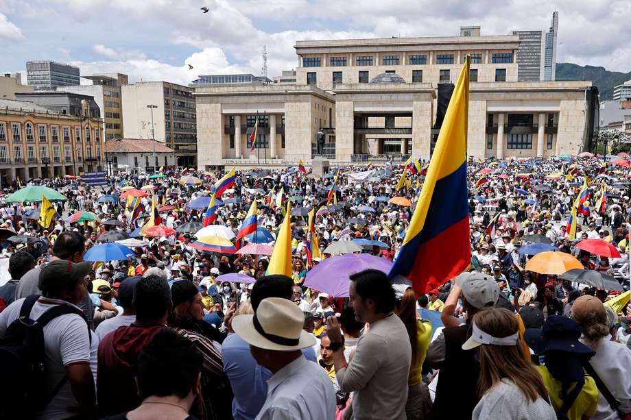 IMAGEN DE REFERENCIA
Así se veía la Plaza de Bolívar en Bogotá en septiembre pasado, cuando muchas personas salieron a protestar en contra del gobierno de Gustavo Petro.
