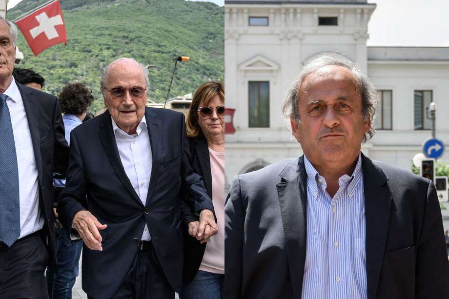 Blatter y Platini llegando a los juzgados suizos.