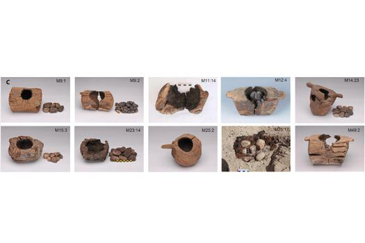 Investigadores chinos extrajeron material orgánico de 10 fragmentos de brasero de madera y 4 piedras quemadas y los analizaron mediante cromatografía de gases-espectrometría de masas (GC-MS). En todas encontraron biomarcadores de cannabis. / X. Wu (Instituto de Arqueología de la Academia China de Ciencias Sociales).