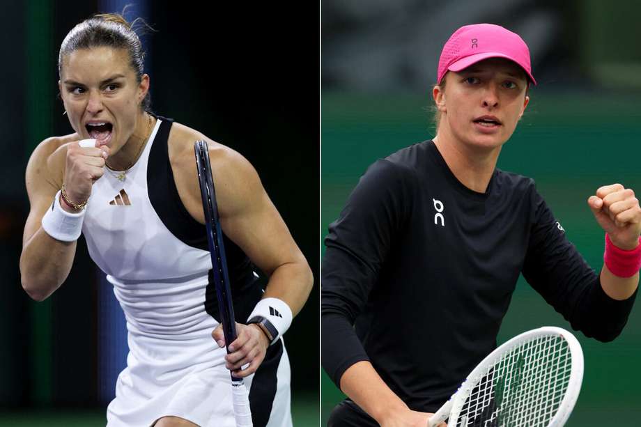 La griega Maria Sakkari (izq.) y la polaca Iga Swiatek son las finalistas de Indian Wells 2024.