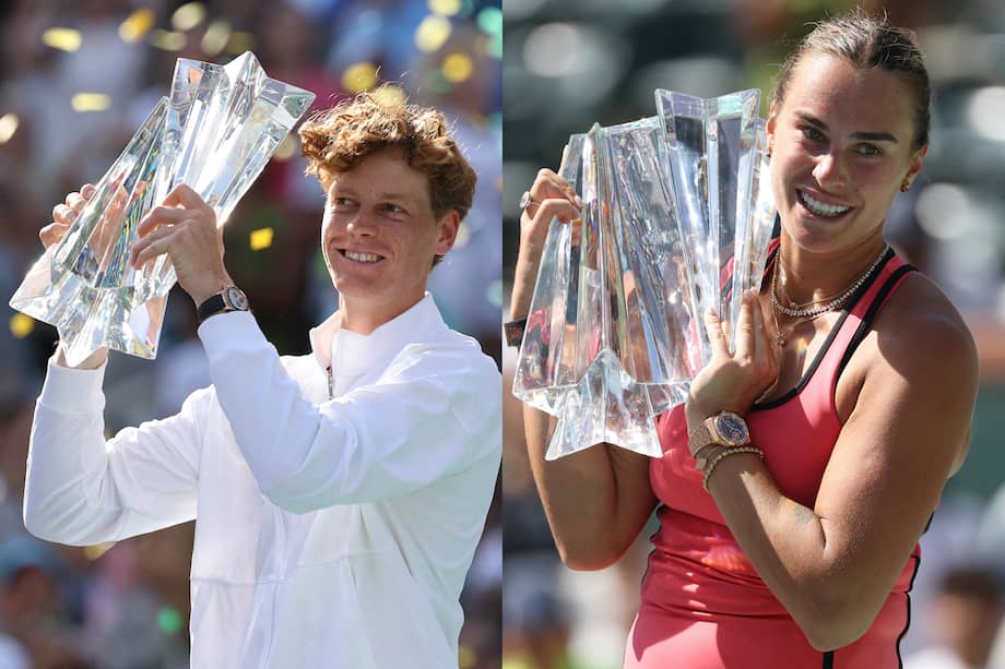 Jannik Sinner y Aryna Sabalenka, los campeones de Indian Wells 2026.