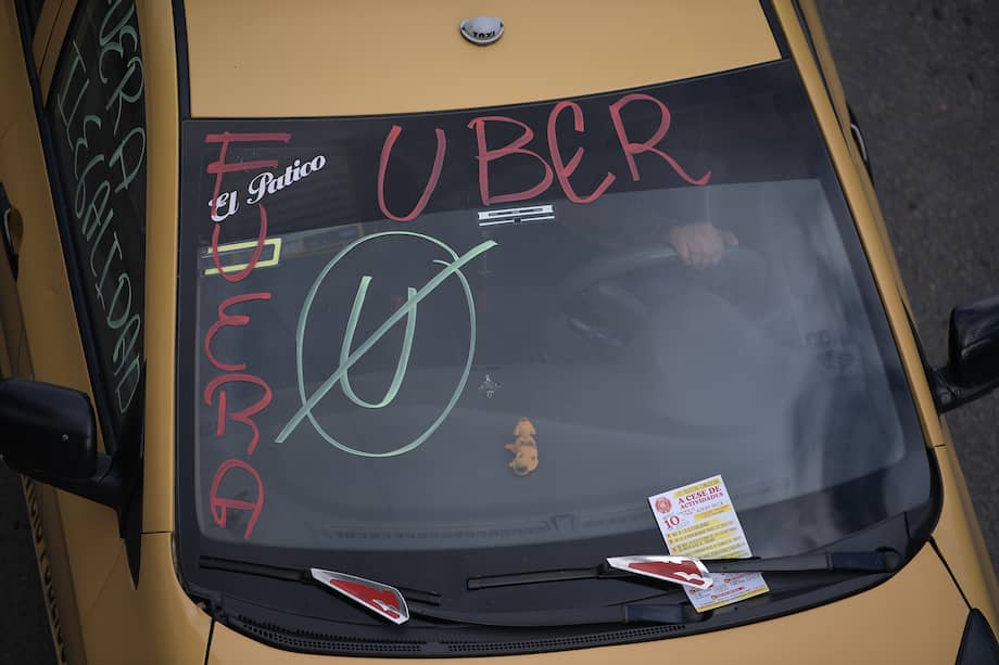 Paro de taxis en Bogotá.