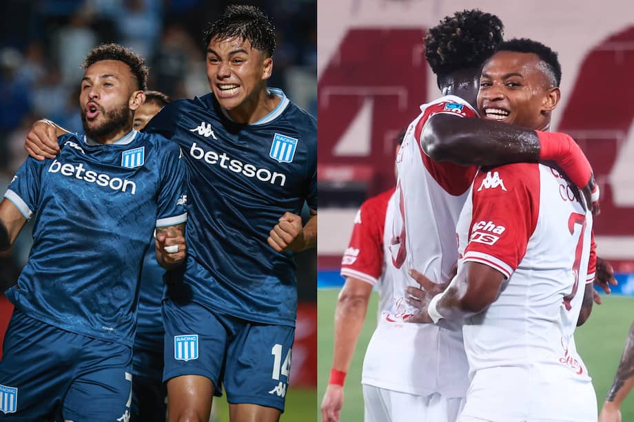 Duván Vergara (izq.) y Óscar Cortés (der.) en sus respectivas celebraciones.