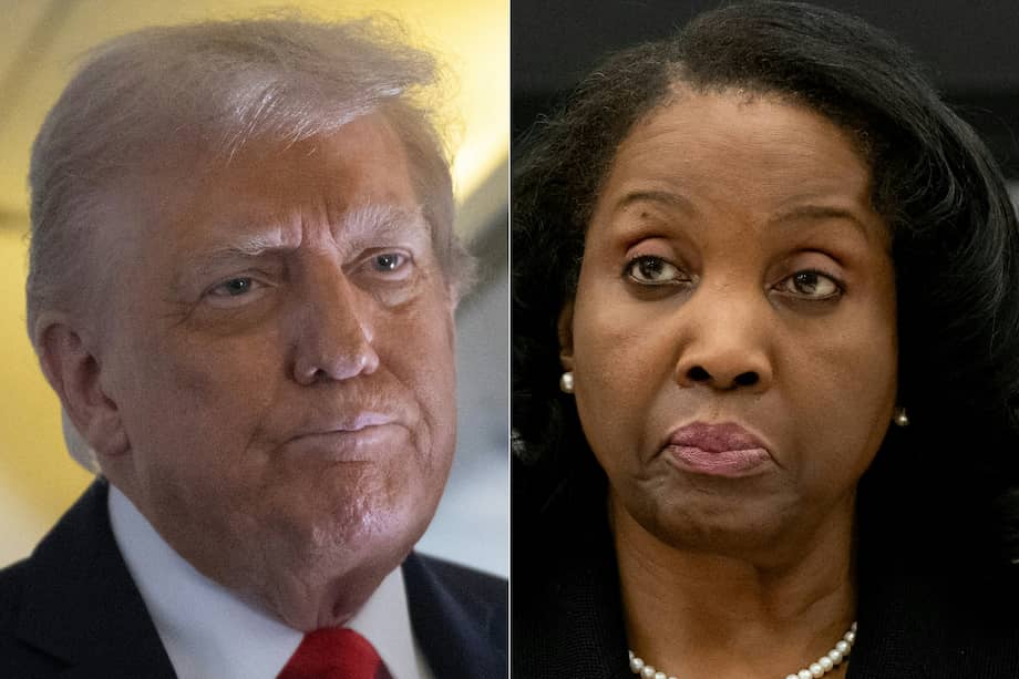 Donald Trump, presidente de Estados Unidos y Lisa Cook, gobernadora de la Reserva Federal.