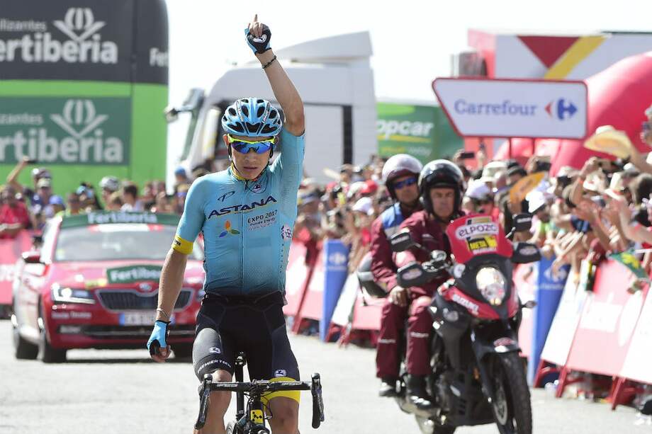 Miguel Ángel López ciclista del Astana. / AFP
