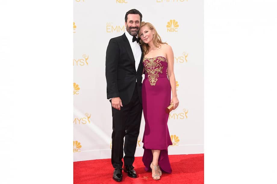 Jon Hamm y Jennifer Westfeldt. / AFP