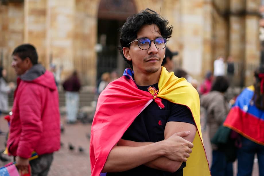 Robert Campos, 26 años. Manifestación en Plaza de Lourdes, Bogotá.