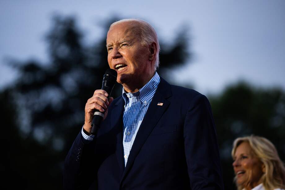 El presidente estadounidense, Joe Biden, habla durante la celebración del 4 de julio en el jardín sur de la Casa Blanca en Washington, DC, EE.UU., el 4 de julio de 2024.