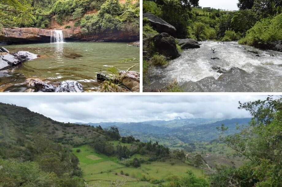 Arriba izquierda: Pozo azul en Norte de Santander. Derecha: Distrito Regional de Conservación de Suelos Peque en Antioquia. Abajo: Cuchilla Mesa Alta en Boyacá.
/ En orden: Cortesía, Juan Camilo Gomez (WWF) y Cortesía Corpochivor.