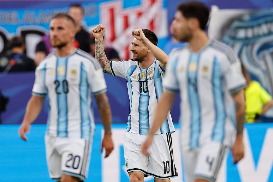 Lionel Messi celebra un gol este martes 16 de junio, en el partido del grupo J del Mundial 2026 entre Argentina y Argelia en el estadio Arrowhead de Kansas, Estados Unidos.