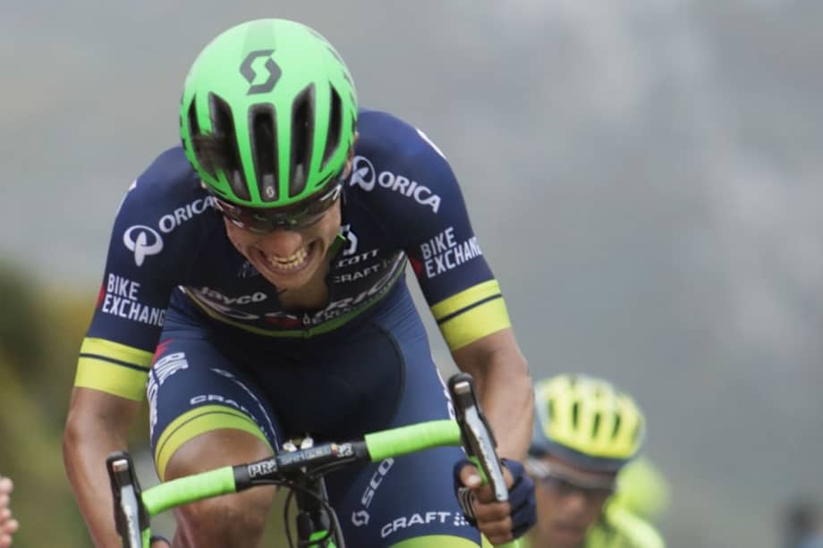 Esteban Chaves, tercero en la general de la Vuelta a España. Foto: AFP