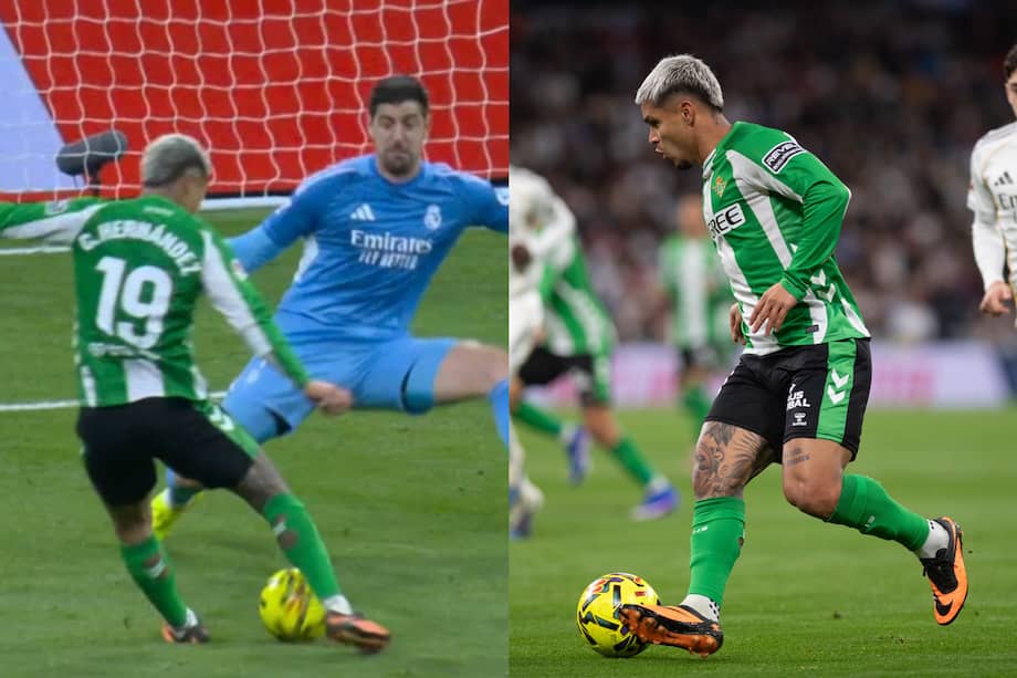 Juan Camilo Hernández y su golazo contra Real Madrid este domingo.