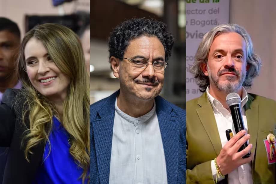 Paloma Valencia, candidata presidencial por el Centro Democrático; Iván Cepeda, aspirante presidencial del Pacto Histórico; y Juan Daniel Oviedo, precandidato presidencial por firmas.