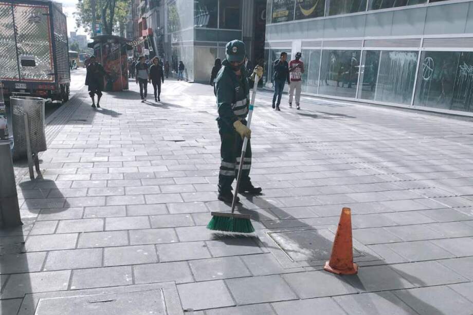 Servicio de barrido en Bogotá.