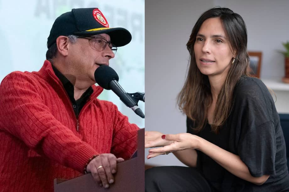 El presidente Gustavo Petro y la politóloga y consultora de la Cancillería, Helena Urán.