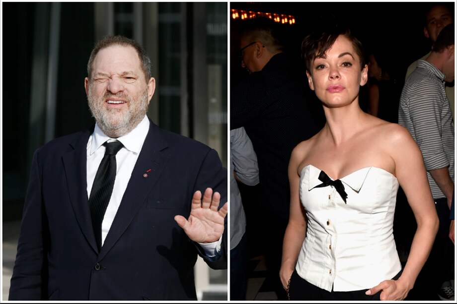 Harvey Weinstein y Rose McGowan.