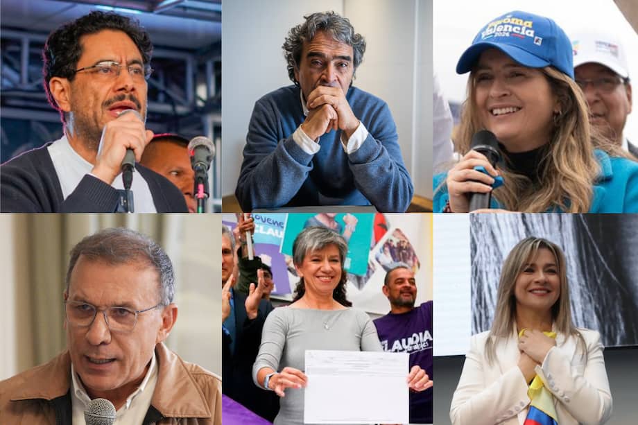 Iván Cepeda, Roy Barreras, Sergio Fajardo, Claudia López, Paloma Valencia y Vicky Dávila.