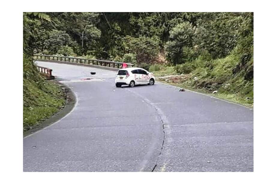 Vehículo ubicado en la vereda El Palmar. / Cortesía