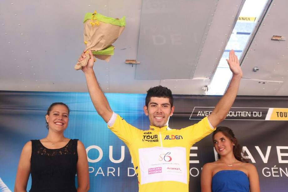 John Anderson Rodríguez se vistió de amarillo en Francia. Foto: Fedeciclismo