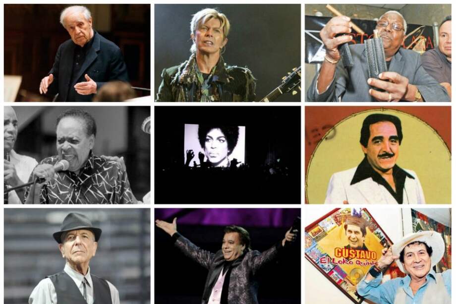 Pierre Boulez, David Bowie, "Chocolate" Armentero, Eliseo Herrera, Prince, Nelson Pinedo, Leonard Cohen, Juan Gabriel, Gustavo "Loko" Quintero fueron algunos que nos dejaron en el 2016. /AFP - EFE - Archivo