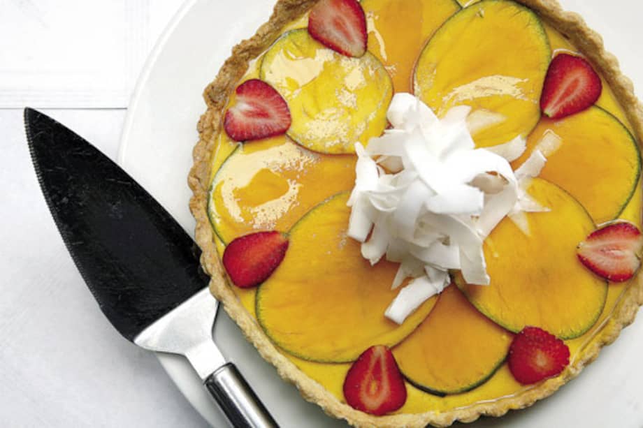 Pie de mango y coco
