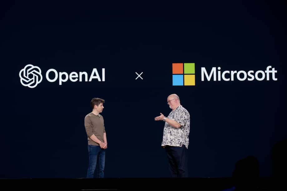 Sam Altman, CEO de OpenAI y Kevin Scott, director de tecnología de Microsoft.