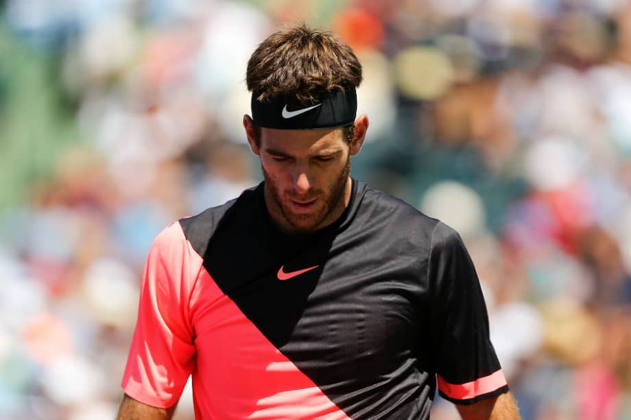 Juan Martín Del Potro se despidió del Miami Open al perder contra el estadounidense John Isner. / AFP