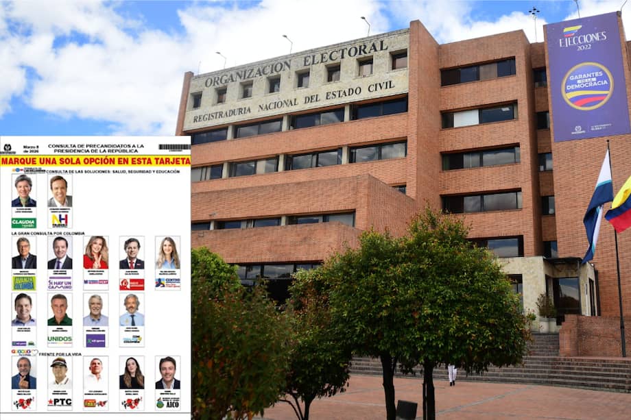 La Registraduría definió en sorteo el tarjetón de las consultas que se votarán este 8 de marzo.