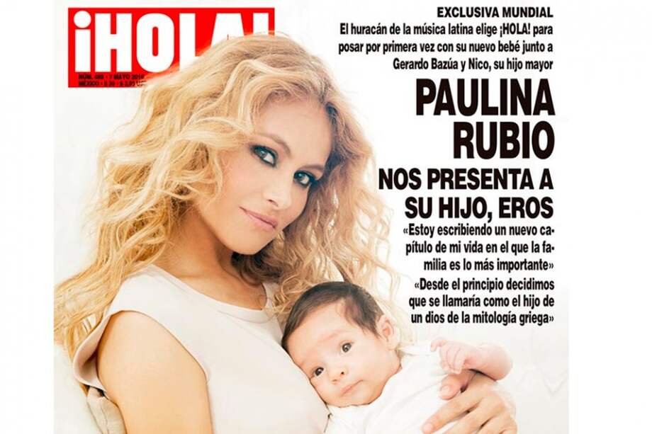 Paulina Rubio presenta a su bebé Eros. / Tomada de http://mx.hola.com