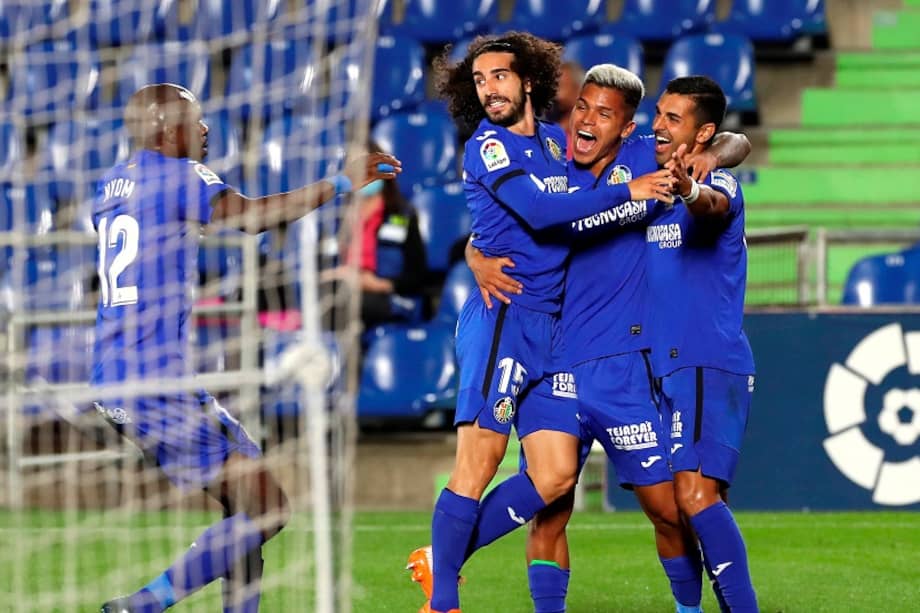 Juan Camilo Hernández (centro derecha) es una de la figuras de Getafe en esta temporada.