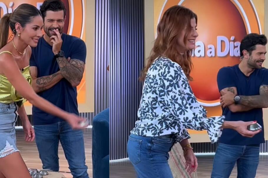 Carolina Soto y Carolina Cruz juegan tejo en Día a Día.