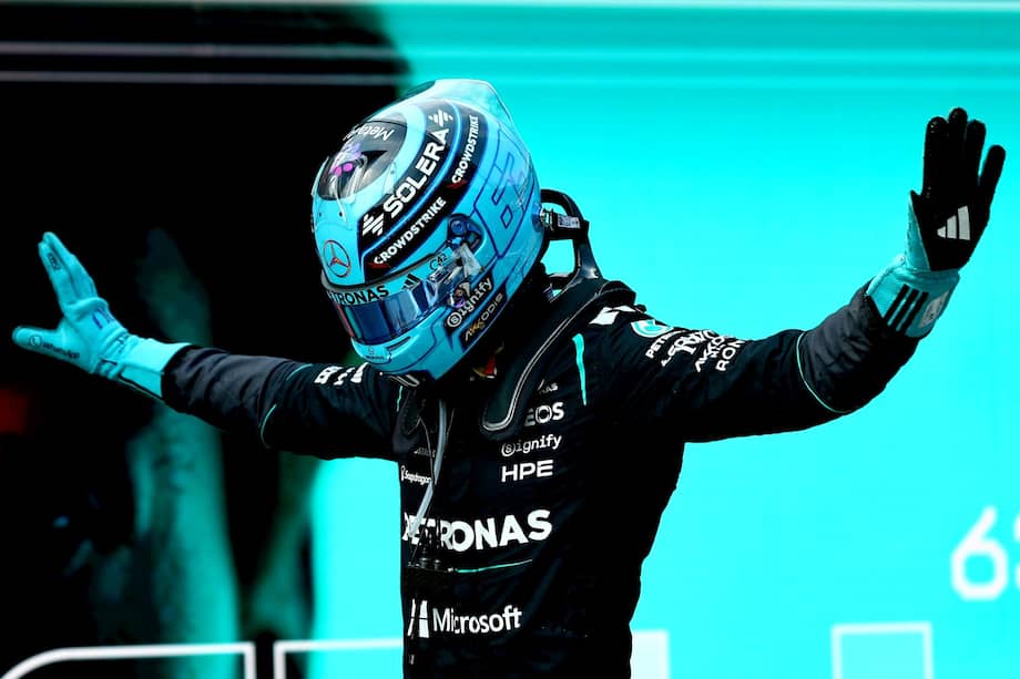 George Russell, piloto británico de Mercedes, después de ganar el Gran Premio de Austria de la Fórmula 1, en el Red Bull Ring, de Spielberg, este domingo 28 de junio de 2026.