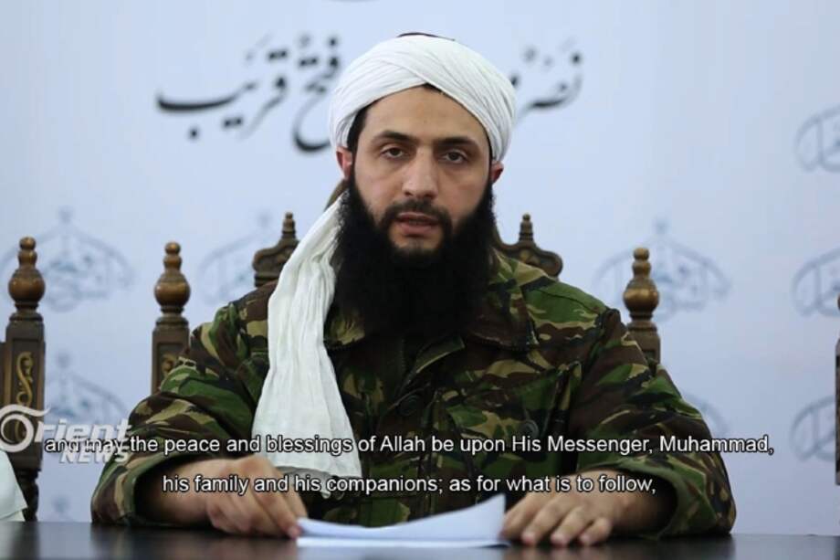Imagen de Abu Mahamad al-Jolani al anunciar su ruptura de Al-Qaeda. /AFP