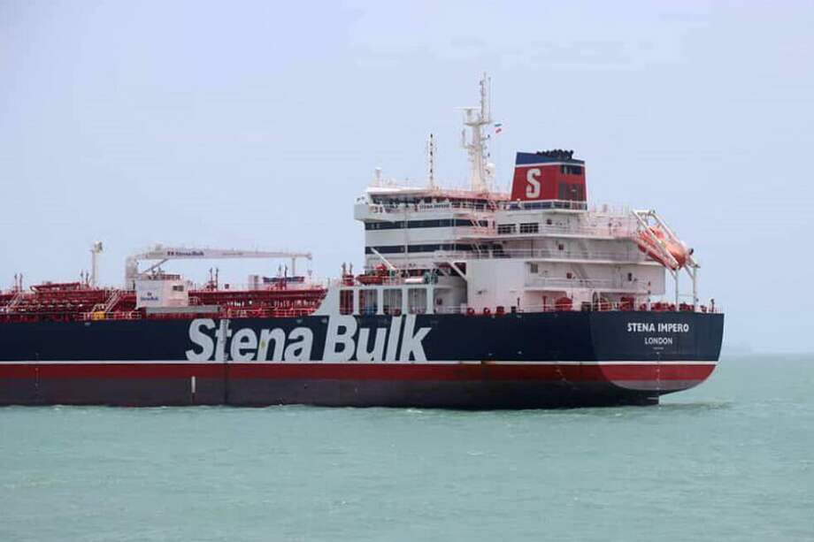 El barco petrolero de bandera británica, Stena Impero, anclado en Bandar Abbas, al sur de Irán. / AFP