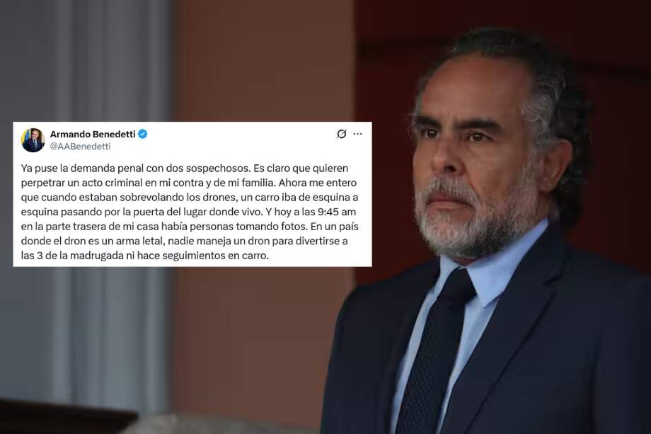 El Ministerio de Defensa anunció una recompensa de COP 1.000 millones por información sobre los responsables de las intimidaciones contra el ministro Armando Benedetti.