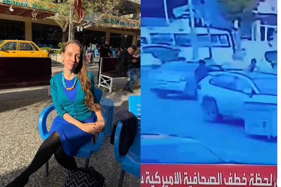 La periodista estadounidense Shelly Kittleson, en el momento de su secuestro. Imagen tomada de la cuenta de X @defensesignal.