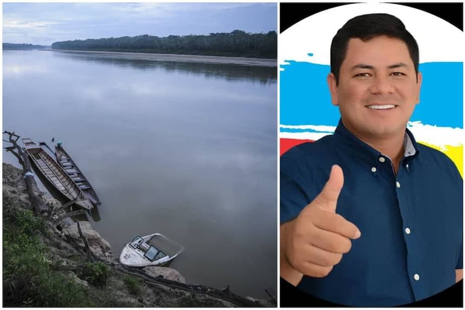 Imagen de referencia del río Guaviare (izq.) y Andrés Rodas (der.). / Mauricio Alvarado- El Espectador y Tomada de Twitter