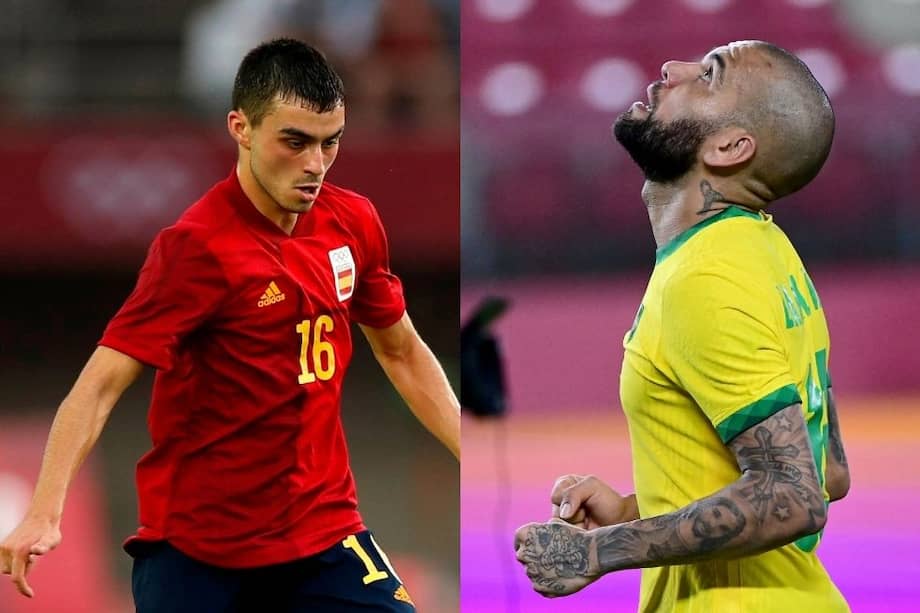 Pedri, una de las máximas figuras de España en los Olímpicos. Daniel Alves, estrella y capitán de Brasil.