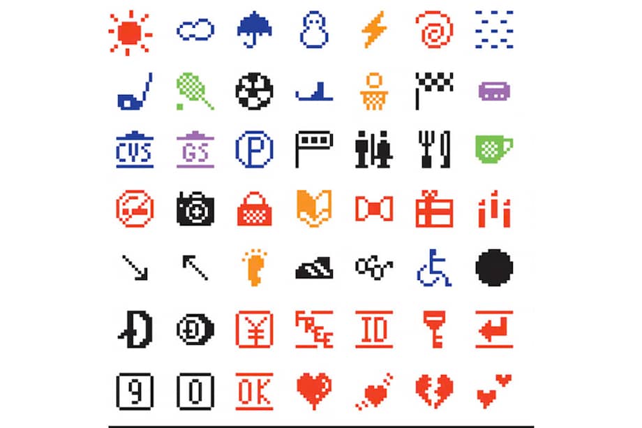 Fragmento de la colección de emoji en el MOMA de Nueva York.